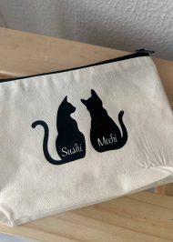 Bolsa personalizada em pano cru com estampado de gatos