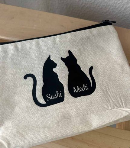 Bolsa personalizada em pano cru com estampado de gatos