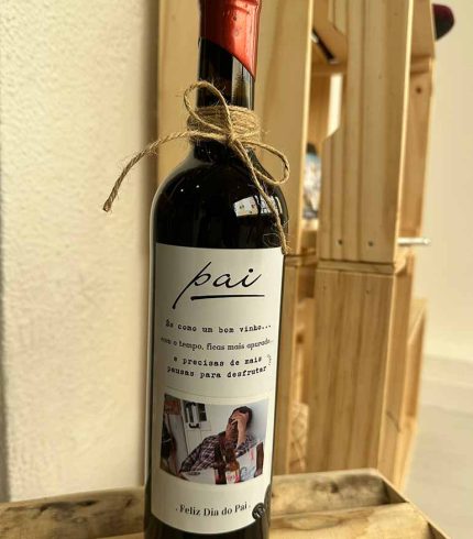 Garrafa de Vinho com Rótulo Personalizado Dia do Pai